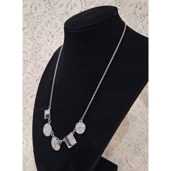 EUC Kate Spade Silver-Tone Light the Lanterns Pave Necklace (includes bag) - Picture 3 of 4